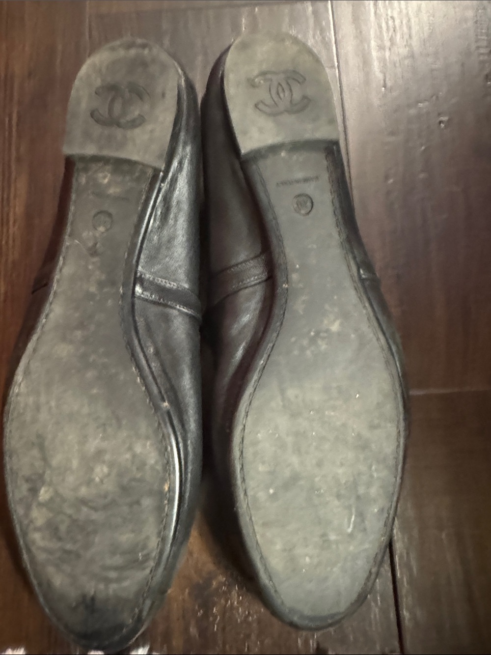 CHANEL Black Leather Mary Jane Flats with Rounded Toe - Picture 5 of 8
